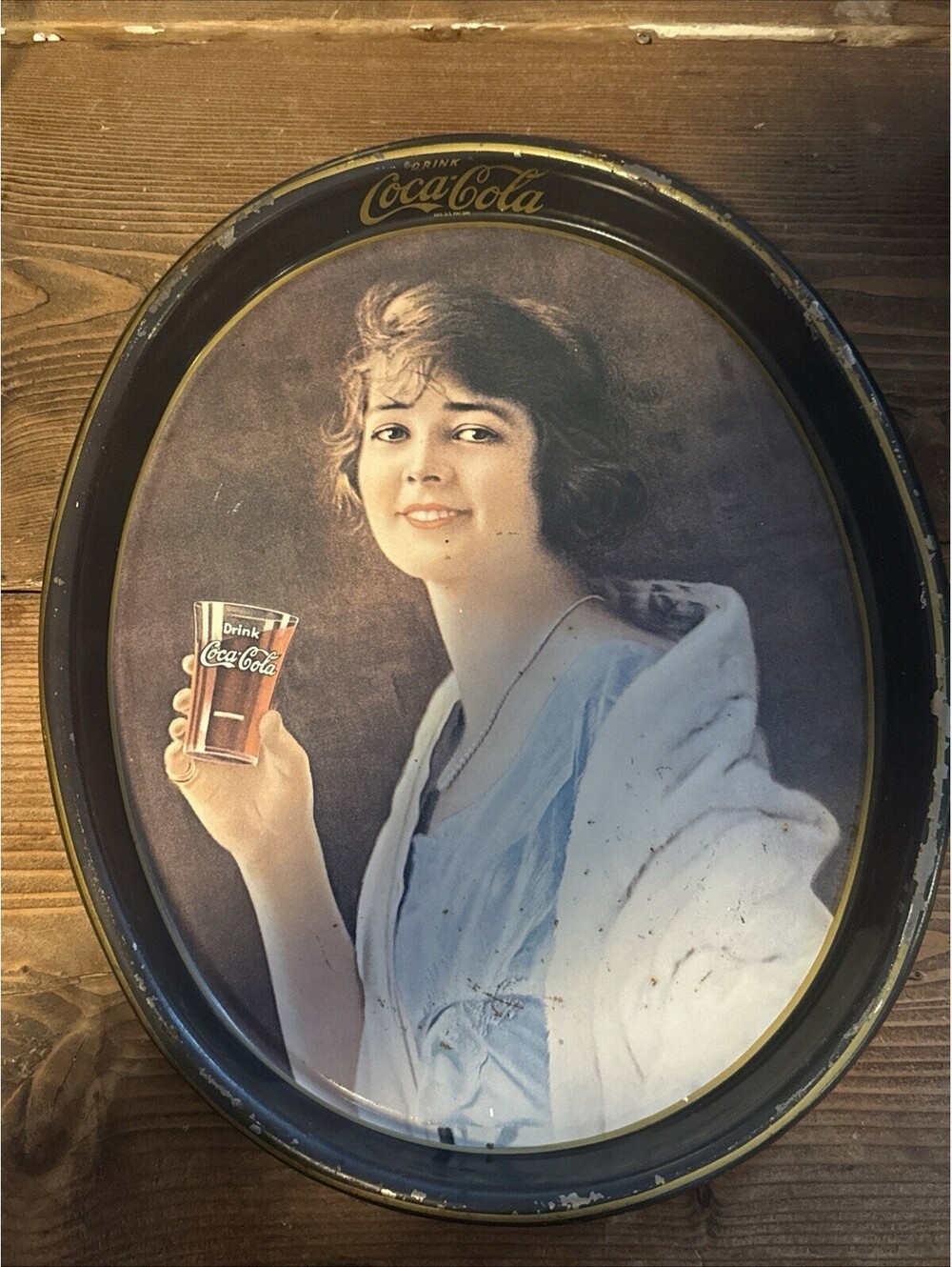 Vintage 1973 Coca-Cola Metal Tray Memorabilia of 1923 Advertisement Young Lady